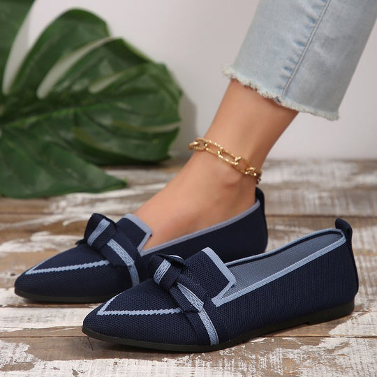 Damen elegante Mokassins mit dekorativem Schleifen-Detail EB