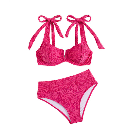 Damen Push-Up Bikini mit verspieltem Schleifen-Design EB