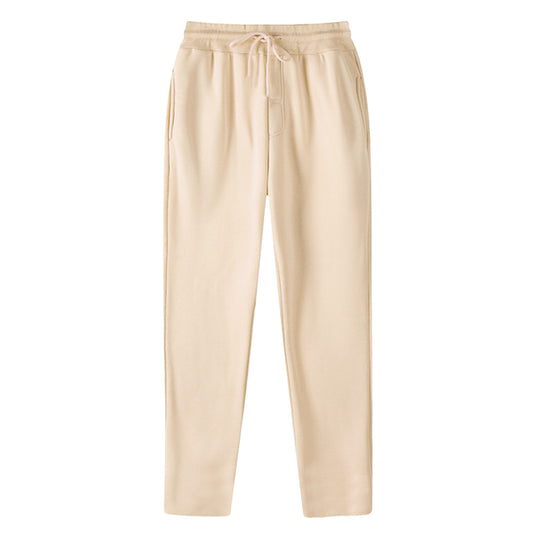 Herren nan geradlinige Sweatpants aus melierter Baumwollmischung mit elastischem Bund Kordelzug und Seitentaschen EB