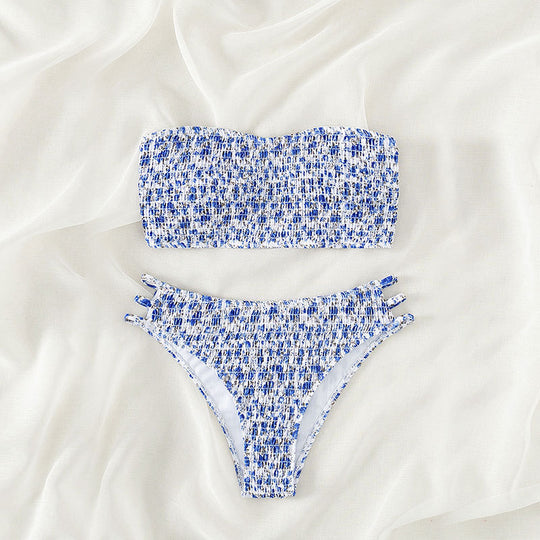 Damen Bandeau-Bikini mit modischem Knotendesign EB