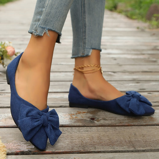 Damen Ballerinas mit modischem Schleifen-Design EB