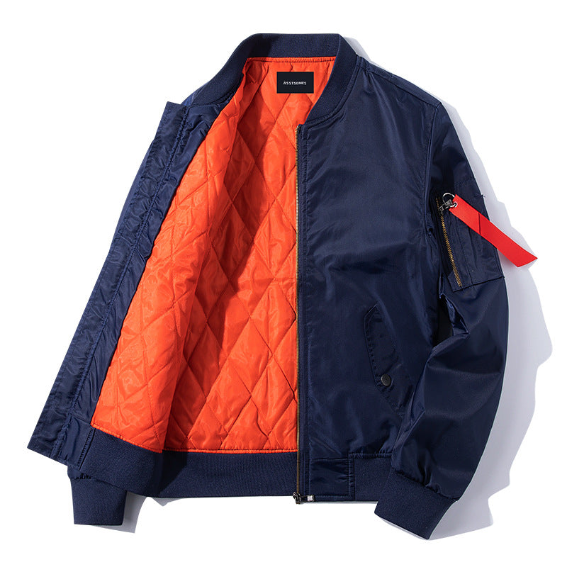 Men's  water-resistant ripstop flight bomber jacket with quilted lining and sleeve zipper utility pocket EB