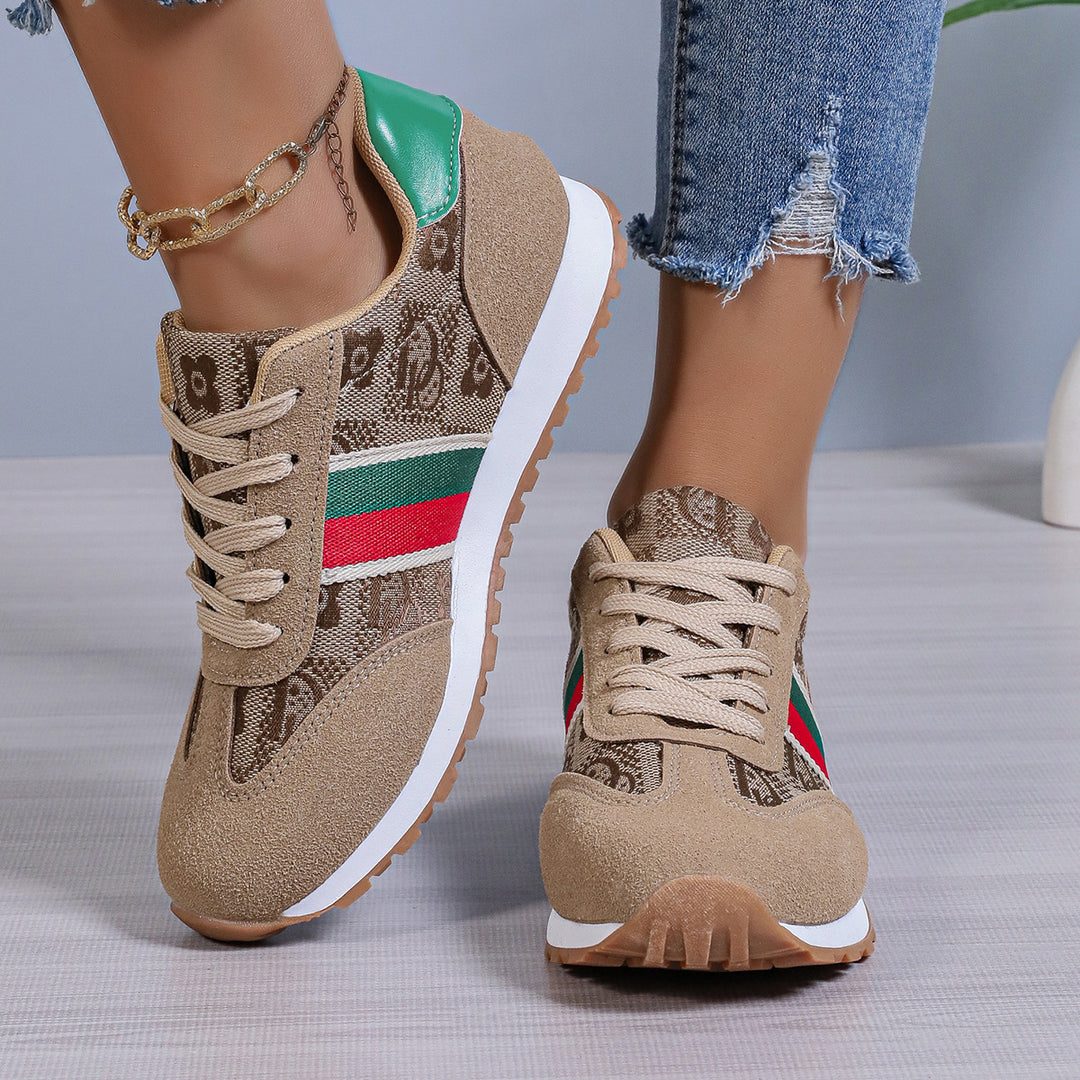 Damen Sportliche Sneaker mit auffälligem Streifen-Design EB
