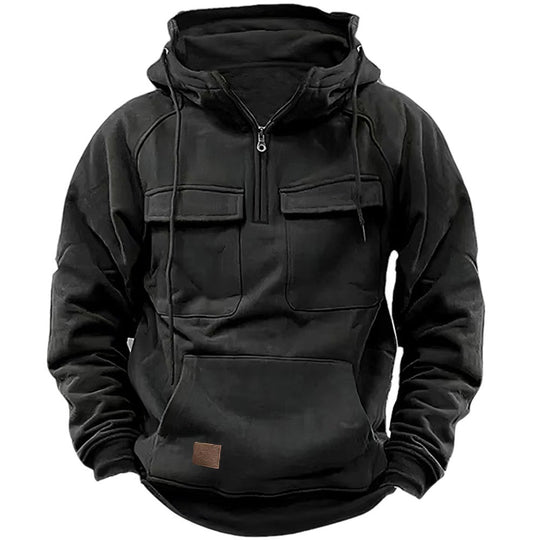 Herren Funktionales Kapuzenpullover mit praktischen Taschen EB