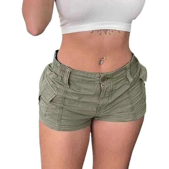 Damen Cargo-Shorts mit praktischen Taschen und elastischem Bund EB
