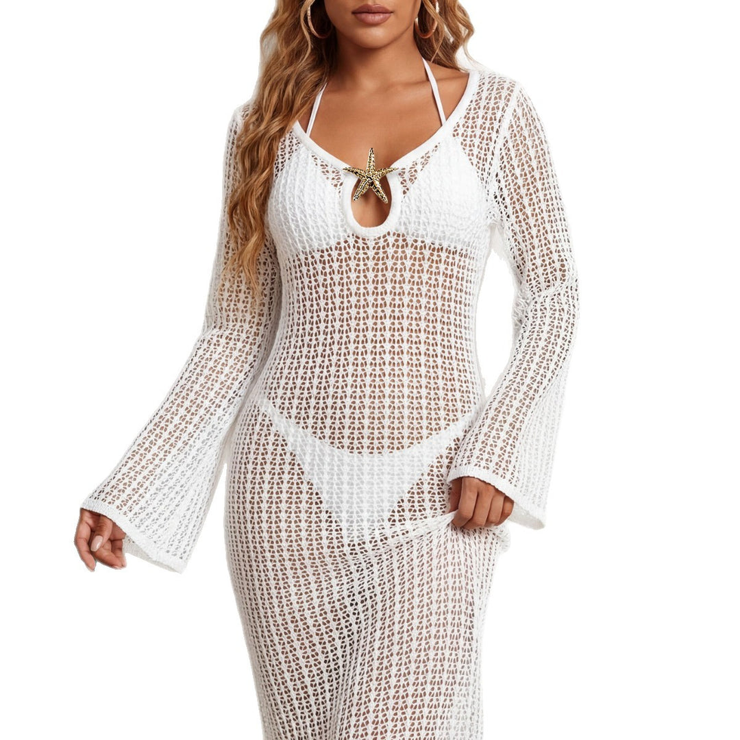 Damen eleganter Häkel-Strandüberwurf EB