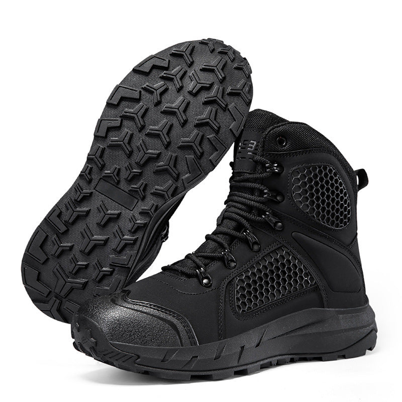 Damen robuste Outdoor-Schnürstiefel mit rutschfester Sohle und atmungsaktivem Obermaterial EB