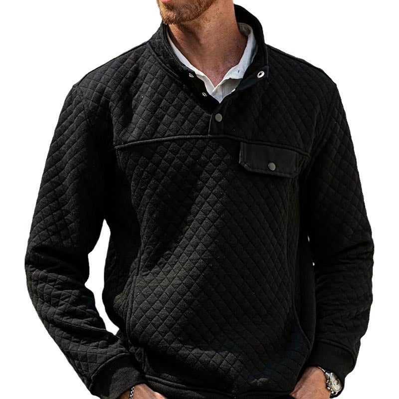Herren Stepppullover mit Brusttasche und kontrastierenden Details EB