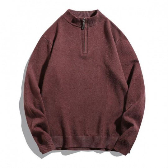 Herren gemütlicher Rollkragenpullover mit Reißverschluss EB