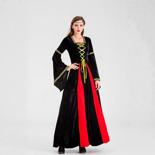 Damen historisches Märchenkleid mit langen Armen und dekorativer Schnürung EB
