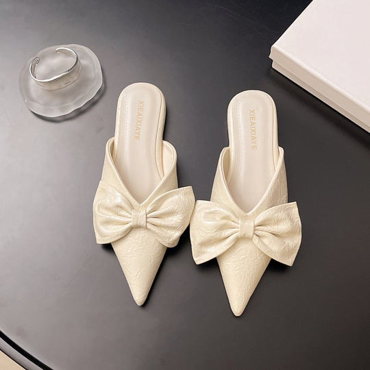 Damen elegante Mules mit verziertem Schleifenakzent EB