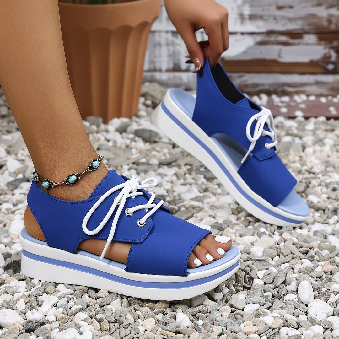 Damen Sportliche Sneaker-Sandalen mit offenem Zehenbereich und modischem Obermaterial EB