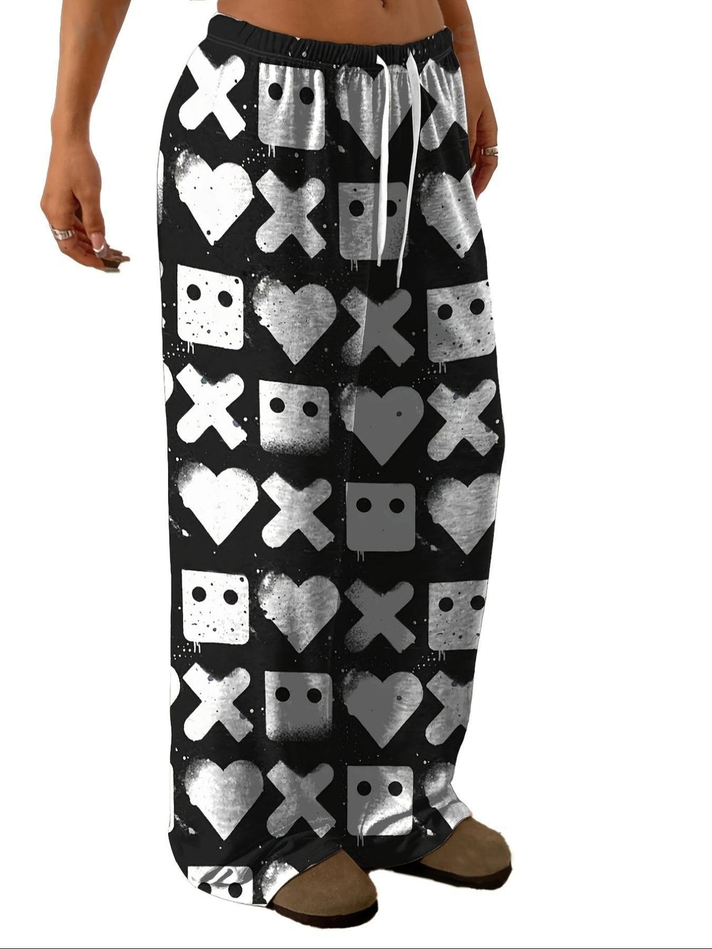 Damen Freizeithose mit einzigartigem Print und elastischem Bund EB