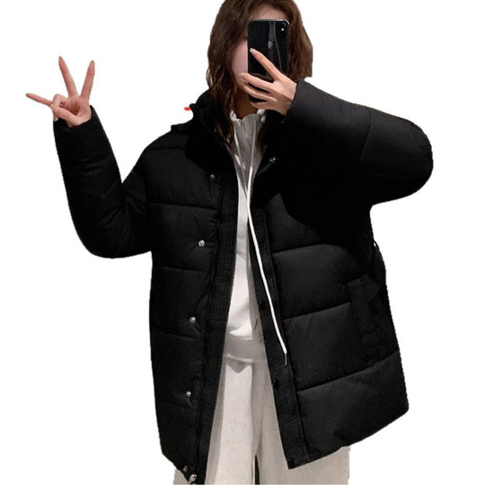 Damen klassische Pufferjacke mit hohem Kragen und praktischen Taschen EB