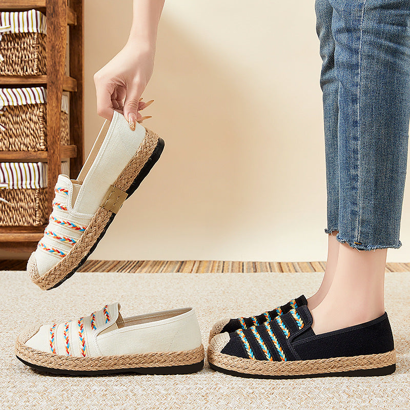 Damen Bequeme und modische Espadrilles mit flexibler Gummisohle EB
