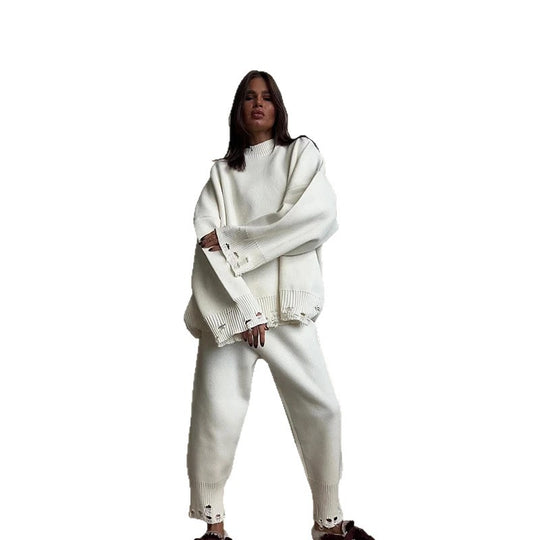 Damen Strickanzug mit oversized Schnitt und modischen Details EB