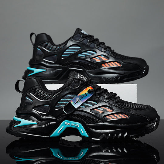 Damen sportliche Sneakers mit atmungsaktiver Netzoberfläche und stoßdämpfender Sohle EB