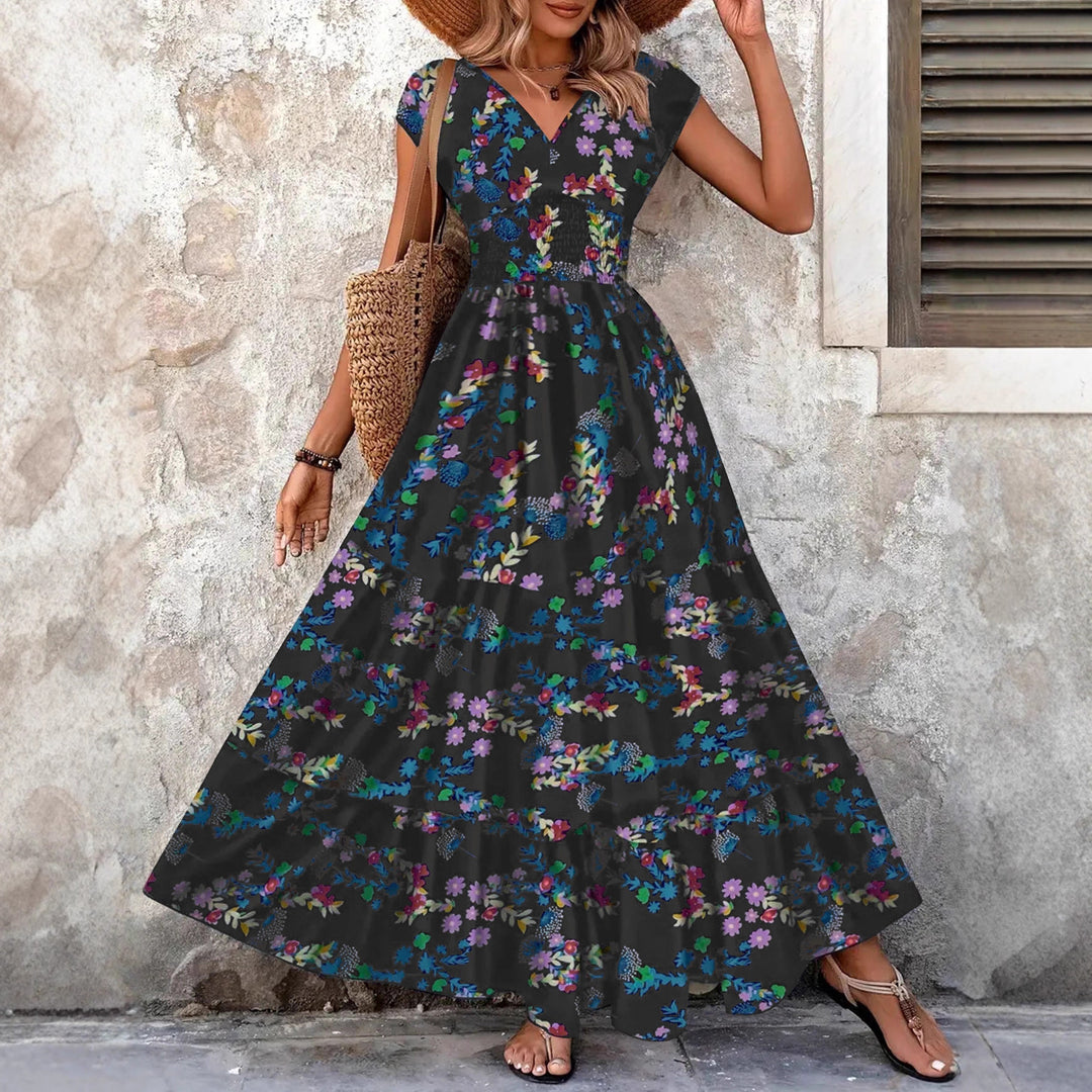 Damen Maxi-Kleid mit floralem Paisley-Muster und schmeichelndem Schnitt EB