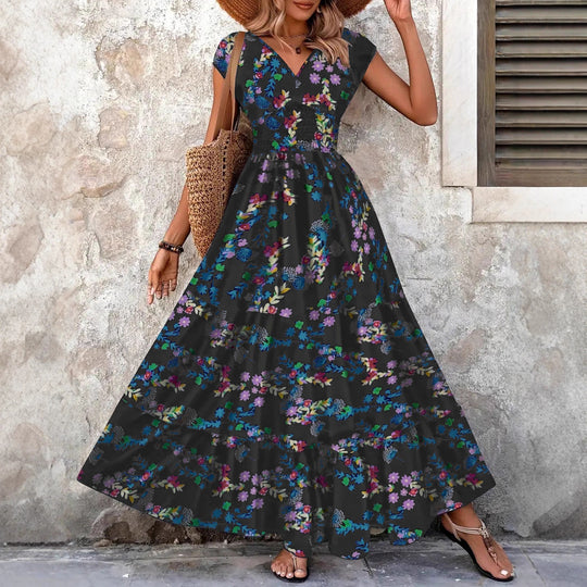 Damen Maxi-Kleid mit floralem Paisley-Muster und schmeichelndem Schnitt EB