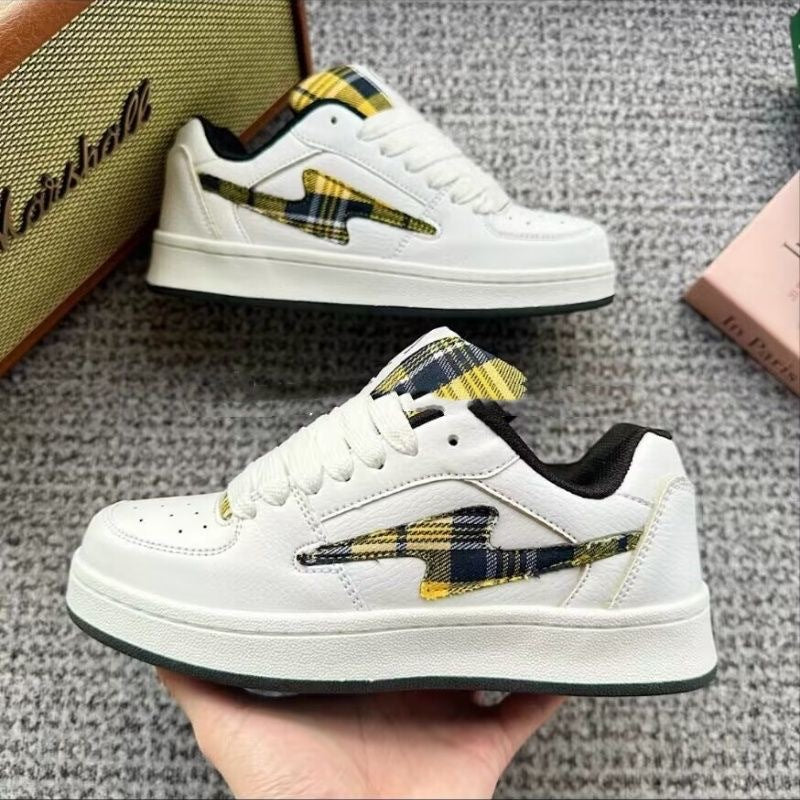 Damen Modische Sneakers mit kariertem Design und komfortabler Dämpfung EB