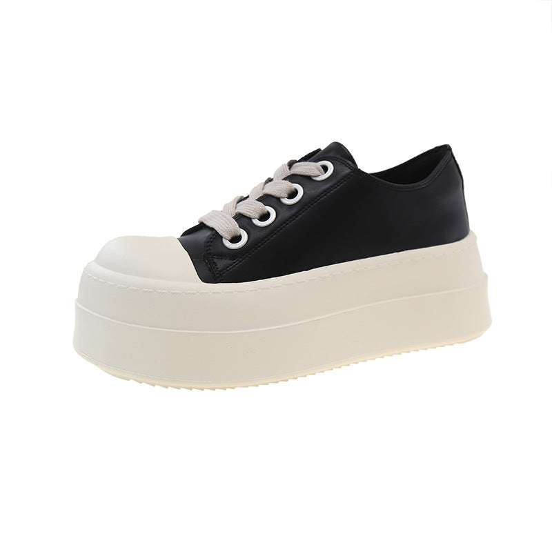 Damen Plattform Sneakers mit modischem Obermaterial und auffälligem Absatz EB