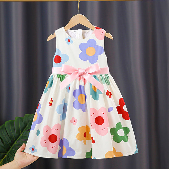 Mädchen Sommerkleid mit buntem Blumenmuster EB