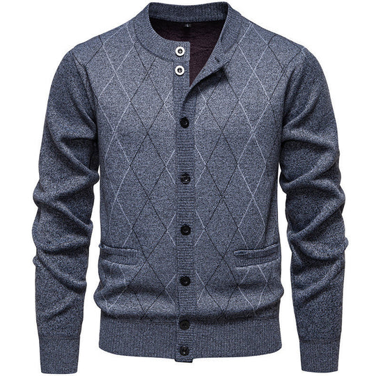 Herren stylische Strickjacke mit diamantförmigem Muster EB