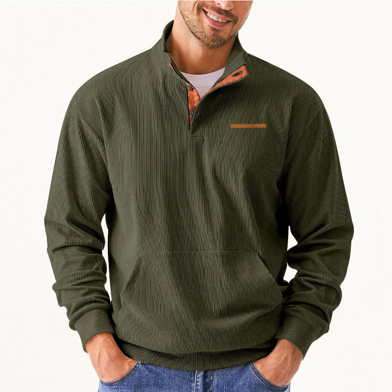 Herren Hochwertiger Pullover mit halbem Reißverschluss und komfortabler Passform EB