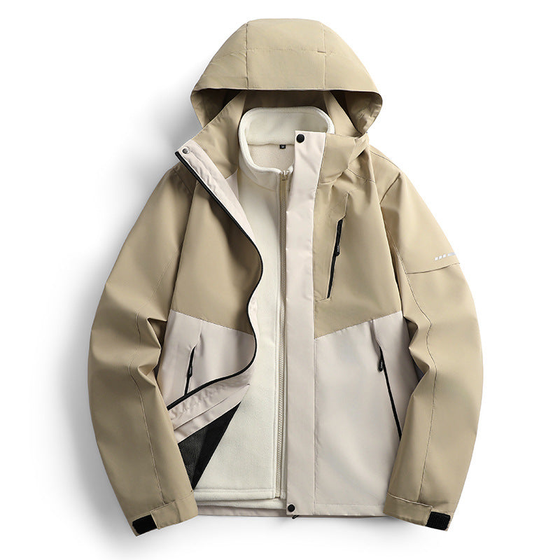 Damen wasserdichte Softshell Outdoorjacke mit Kapuze atmungsaktive Membran EB