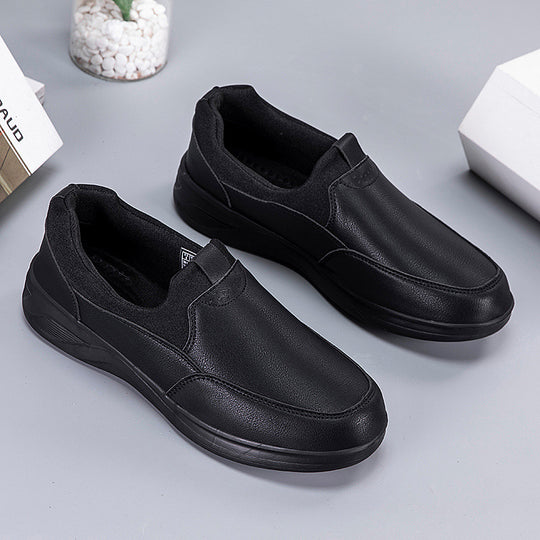 Damen Bequeme Leder Slip-On Sneakers EB
