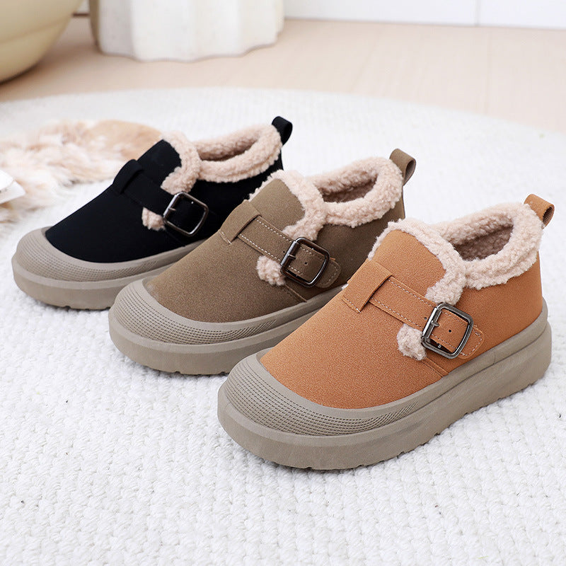 Damen Warmgefütterte Slip-On Sneakers mit verstellbarem Riemen EB