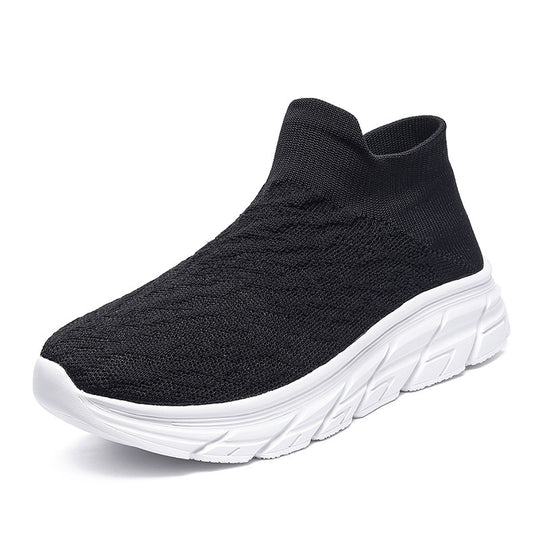 Damen Sportliche Slip-On Sneaker mit atmungsaktiver Strick-Oberfläche und dämpfender Laufsohle EB