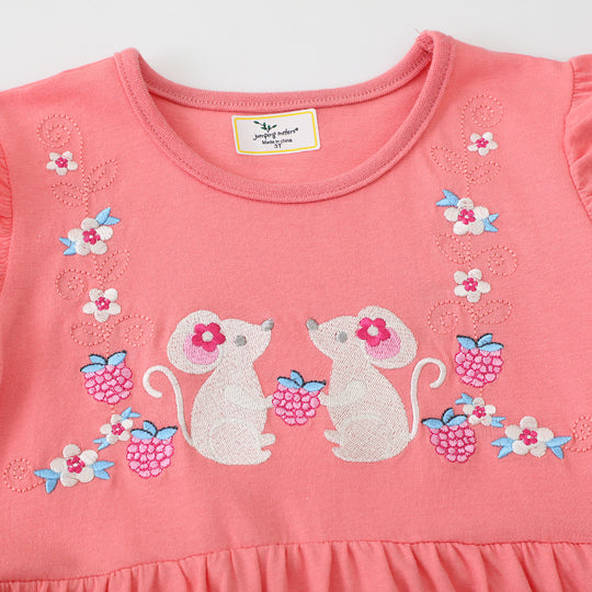 Mädchen Baumwollkleid mit verspieltem Tiermotiv EB
