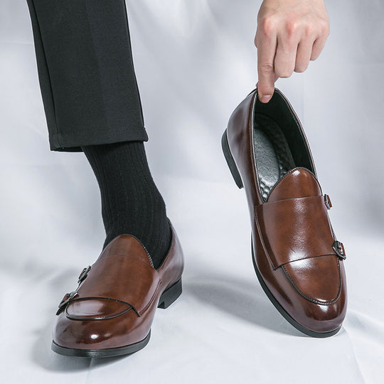 Damen Elegante Mokassins mit doppeltem Schnallenverschluss EB