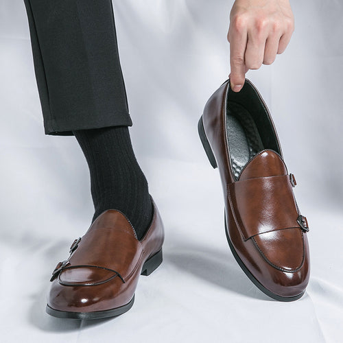 Damen Elegante Mokassins mit doppeltem Schnallenverschluss EB