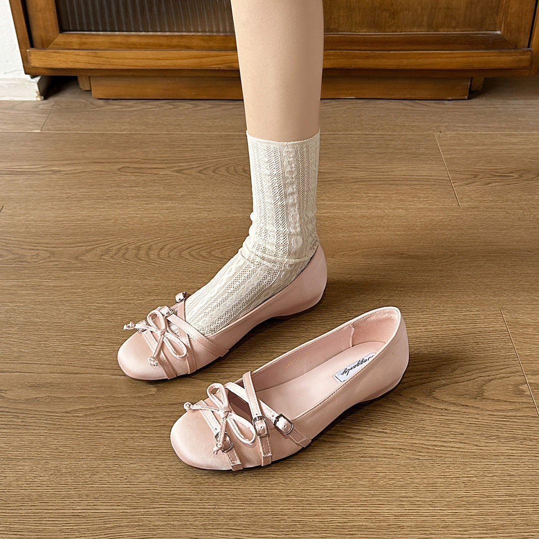 Damen Ballerinas mit modischen Riemchen und dekorativen Schnallen EB