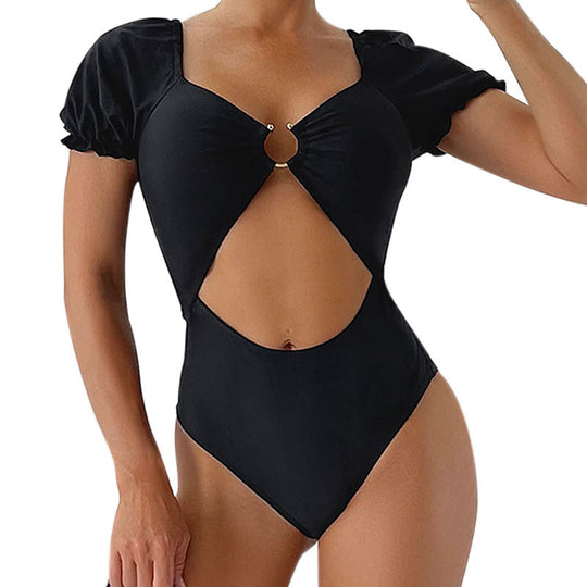 Damen Cut-Out Einteiler Badeanzug EB