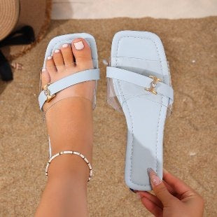 Damen Elegante Flip-Flops mit funkelndem Dekorelement EB