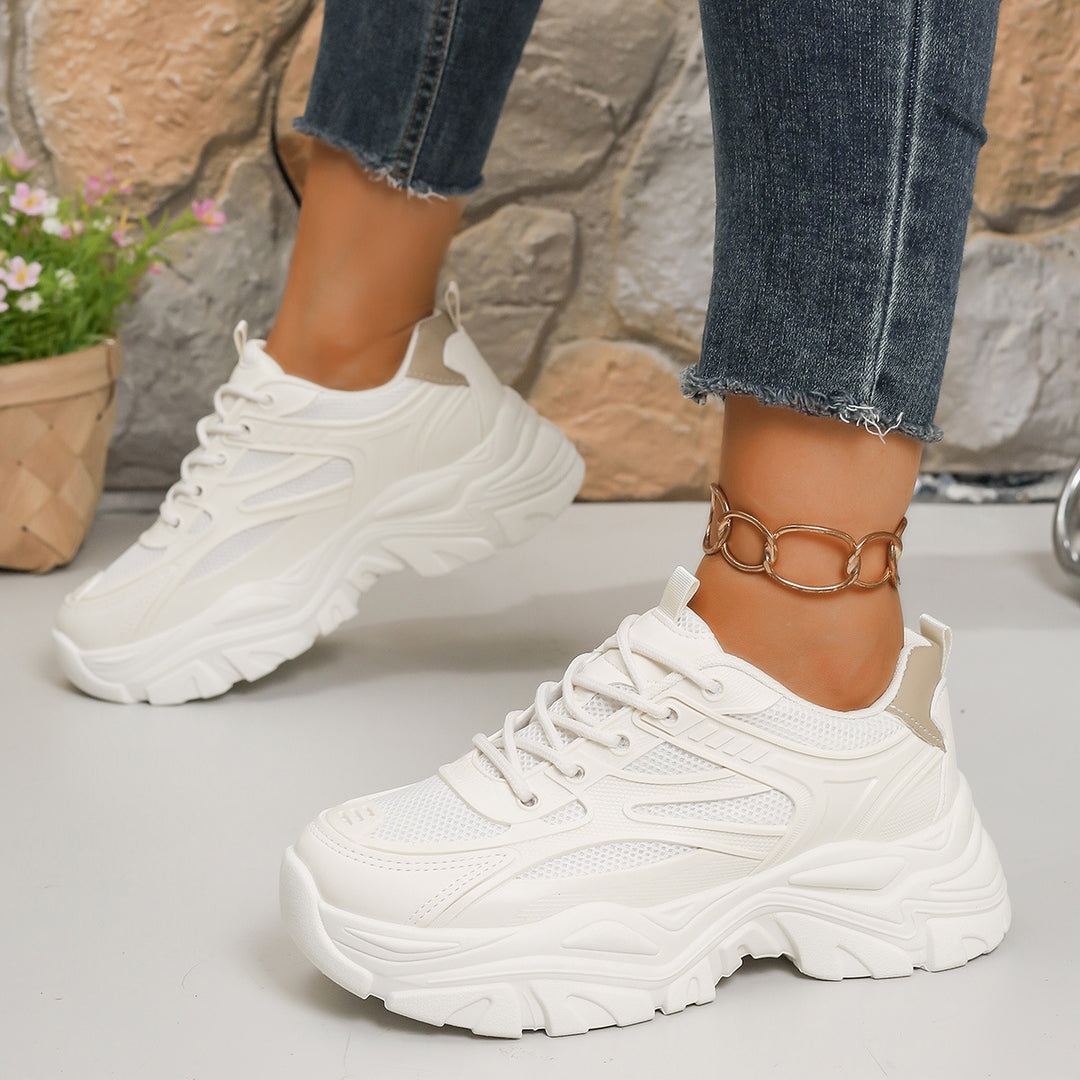 Damen Sportliche Chunky Sneakers mit atmungsaktiver Mesh-Oberfläche und flexibler Sohle EB