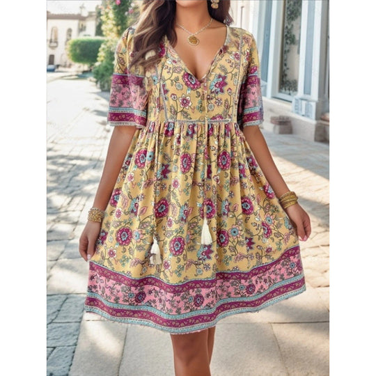Damen Blühendes Sommerkleid mit Volant EB