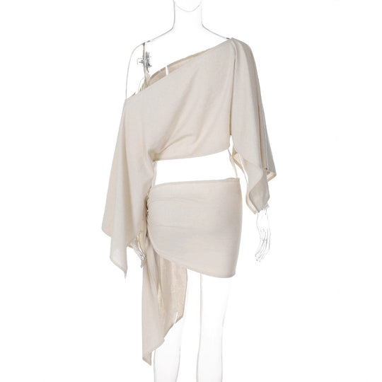 Damen Wickeloberteil mit asymmetrischem Schnitt und eleganten Ärmeln EB