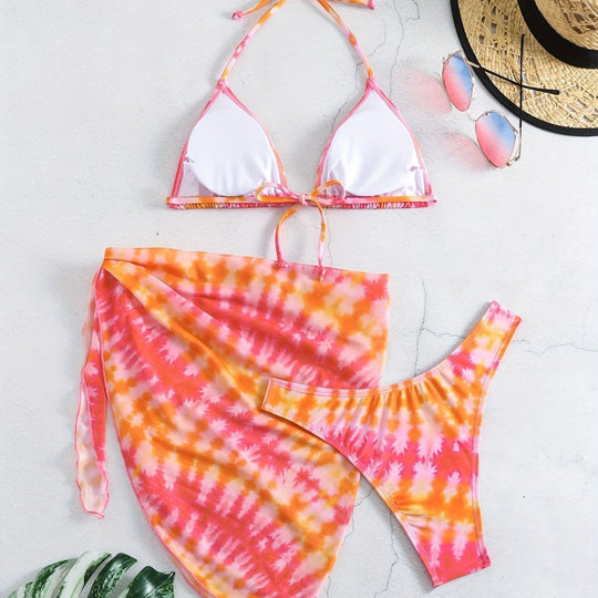 Damen Triangel-Bikini Set mit Wickelrock EB