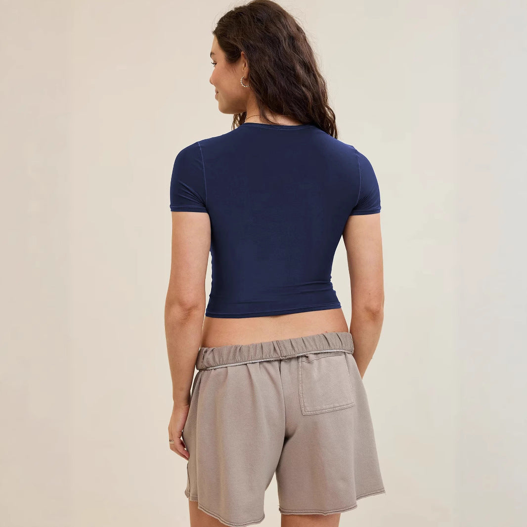 Damen Crop T-Shirt mit figurbetontem Schnitt EB