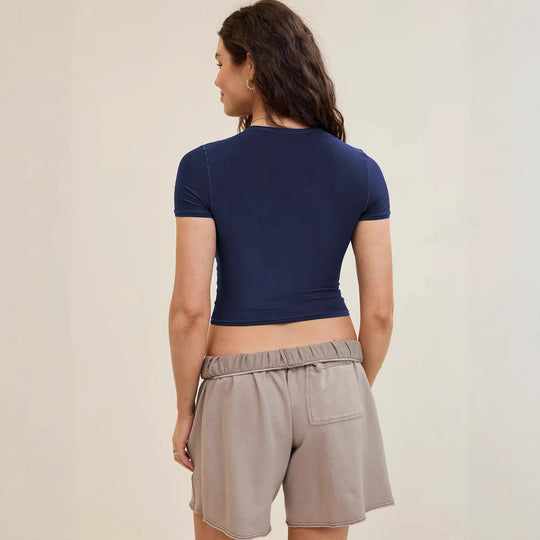 Damen Crop T-Shirt mit figurbetontem Schnitt EB