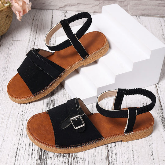 Damen bequeme und stilvolle Riemchen-Sandalen mit verstellbarem Riemen EB