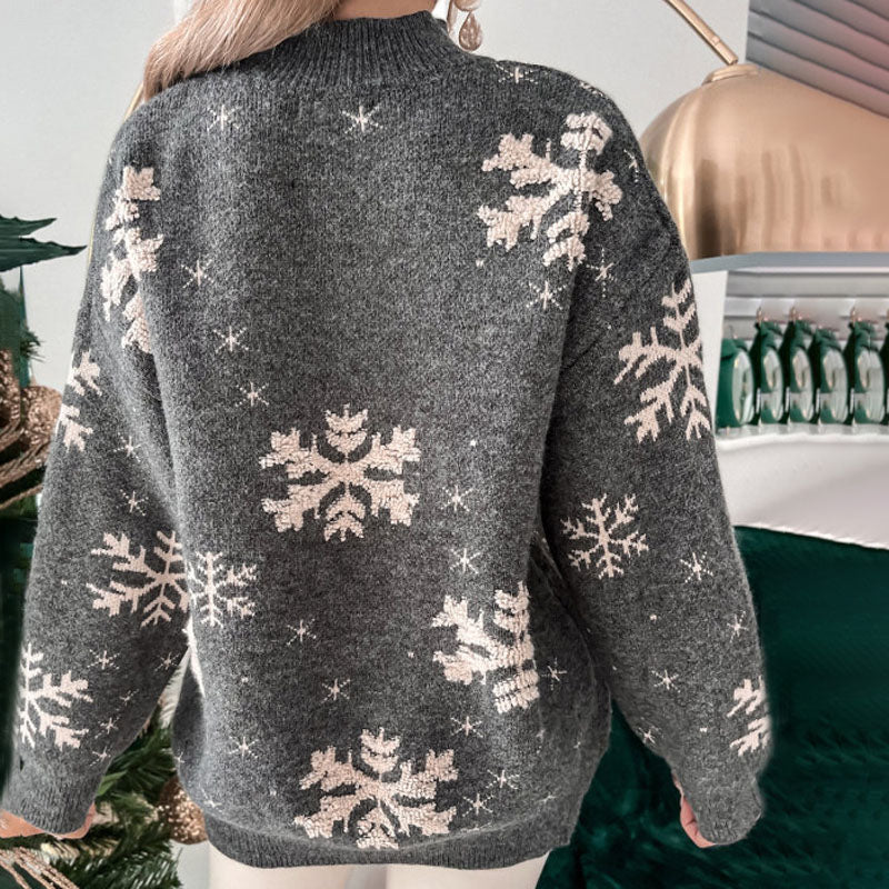 EB | Weihnachtlicher Strickpullover Mit Rentiermuster