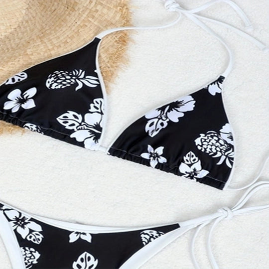 Damen Triangel-Bikini-Set mit verspieltem Blumenmuster EB