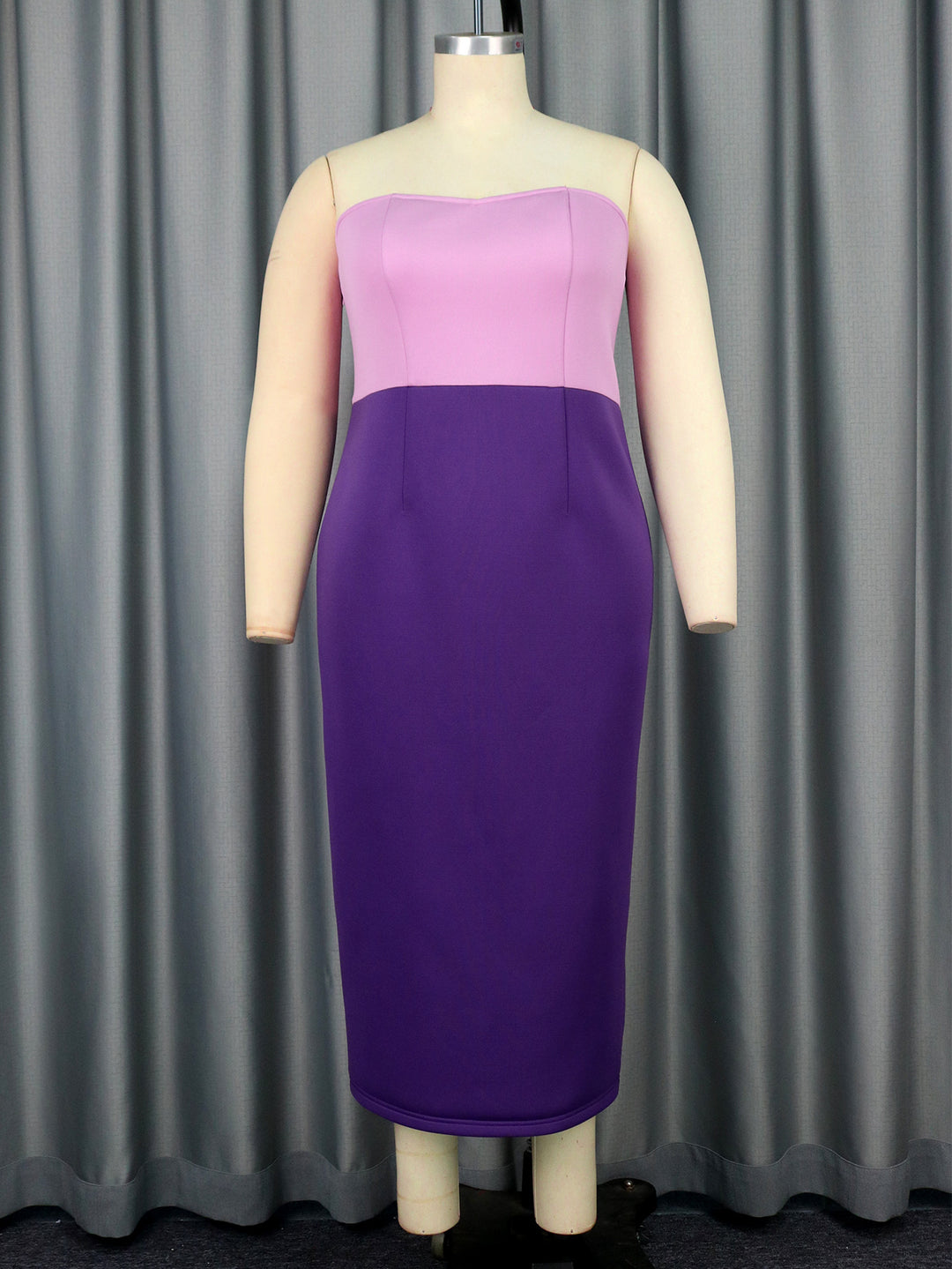 Damen figurbetontes Cocktailkleid mit schulterfreiem Design und Farbverlauf EB