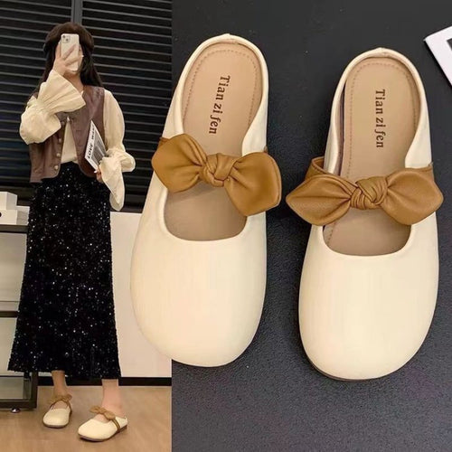 Damen Ballerinas mit romantischem Schleifen-Detail und weichem Leder EB