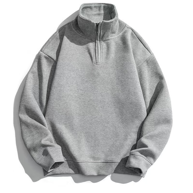 Unisex nan Halbzip-Sweatshirt mit Stehkragen und oversized Schnitt EB